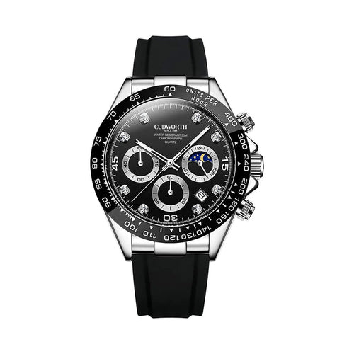 Cudworth Apex Chronograph Jet Black & Silicone