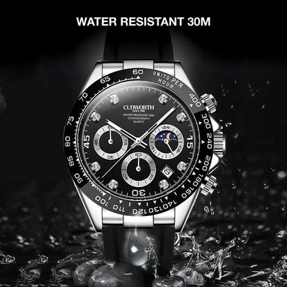 Cudworth Apex Chronograph Jet Black & Silicone