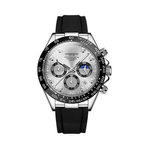 Cudworth Apex Chronograph Silver & Silicone