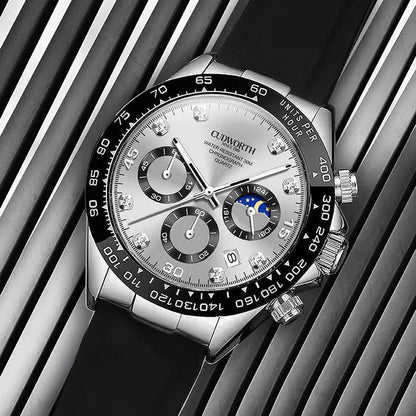 Cudworth Apex Chronograph Silver & Silicone