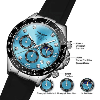 Cudworth Apex Chronograph Turquoise & Silicone