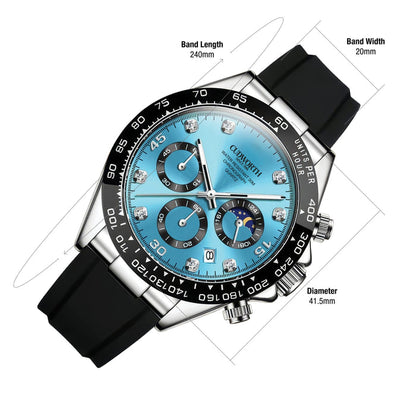 Cudworth Apex Chronograph Turquoise & Silicone