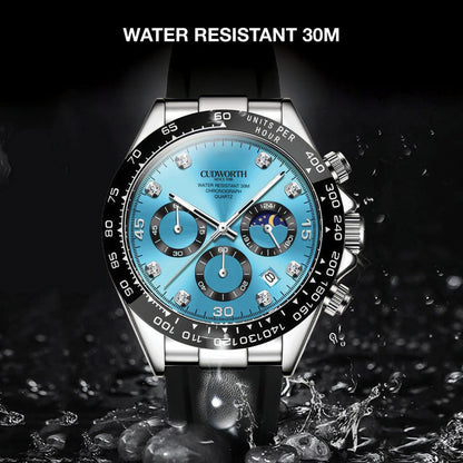 Cudworth Apex Chronograph Turquoise & Silicone
