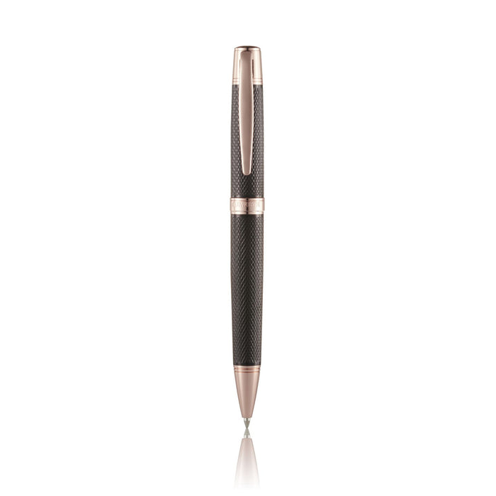 Cudworth Ballpoint Pen, Rose Noir: Black Mesh & Rose Gold