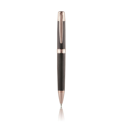 Cudworth Ballpoint Pen, Rose Noir: Black Mesh & Rose Gold