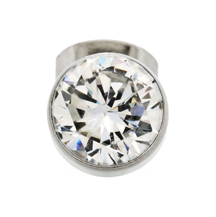 Cudworth Men's Stainless Steel Crystal Earring