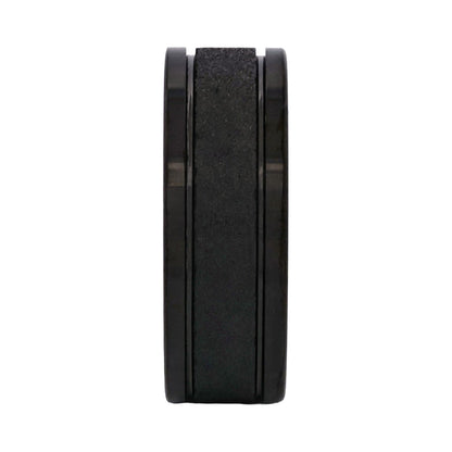 Cudworth Polished Black Ion Plated Tungsten Ring - Nightfall Texture