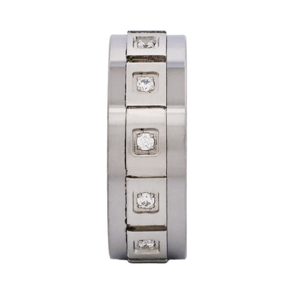 Cudworth Polished Rhodium Tungsten Ring - Atlas Link