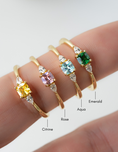 Citrine Cushion Ring