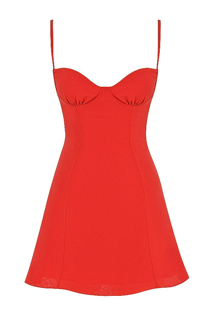 red mini dress