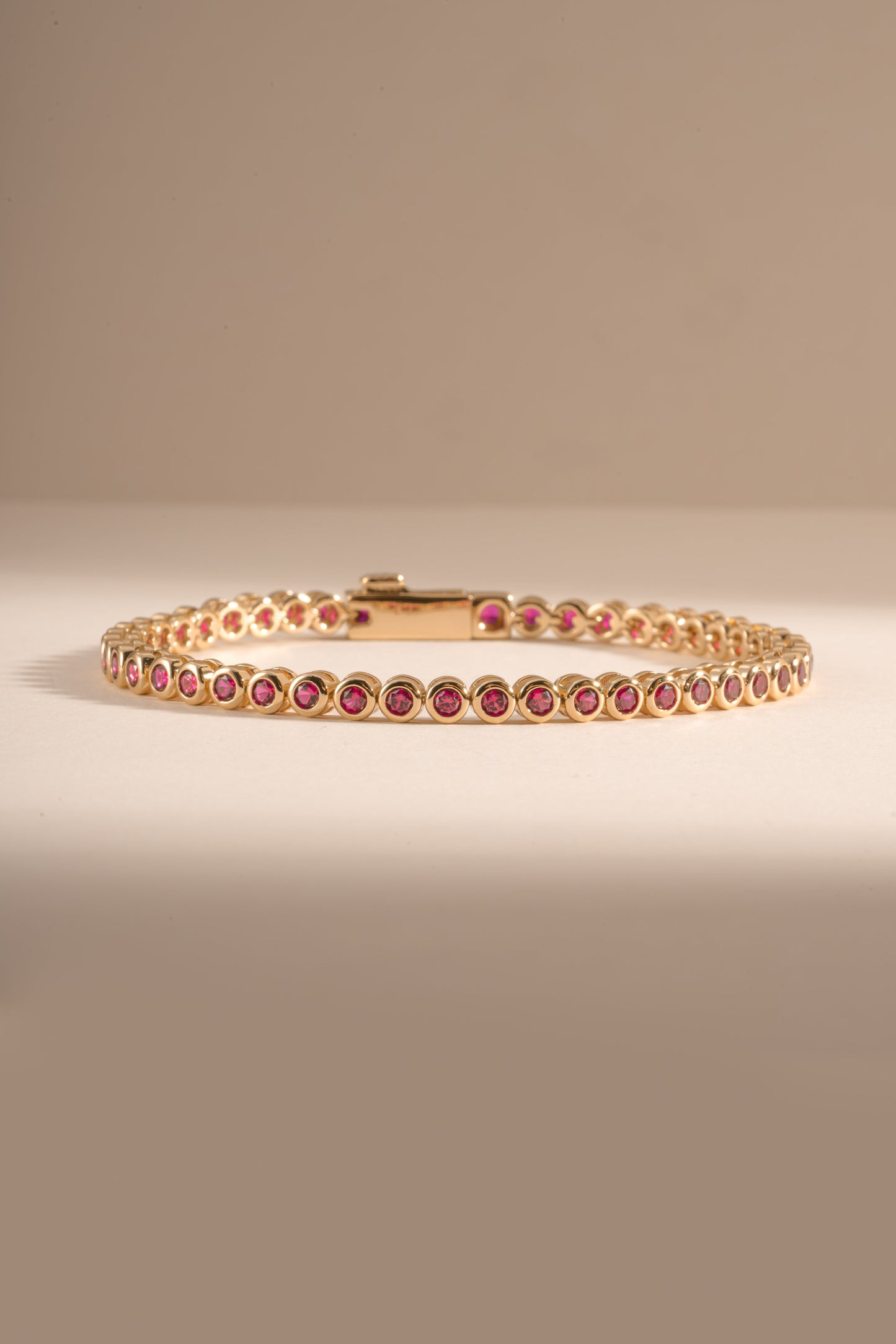 Ruby Bezel Tennis Bracelet