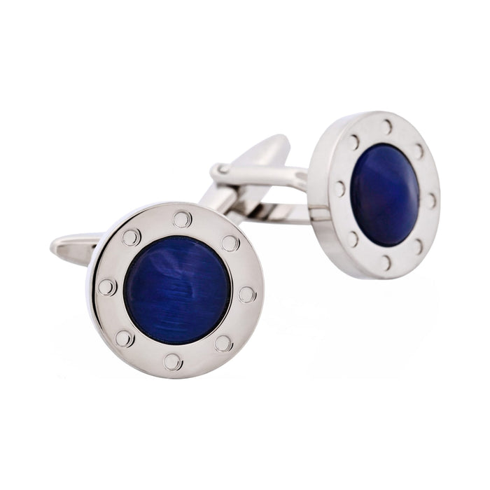 Dark Blue Cat's Eye Cufflinks