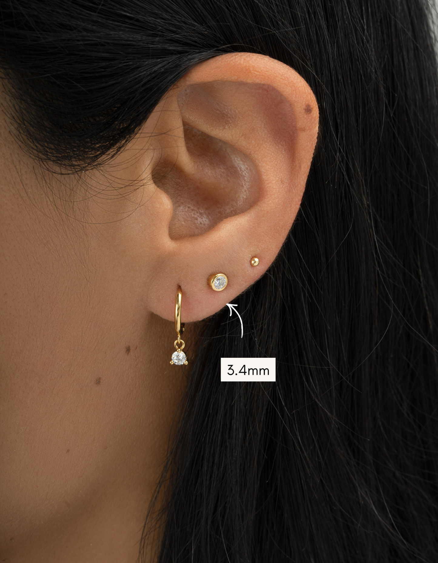 Bezel Stud Earrings