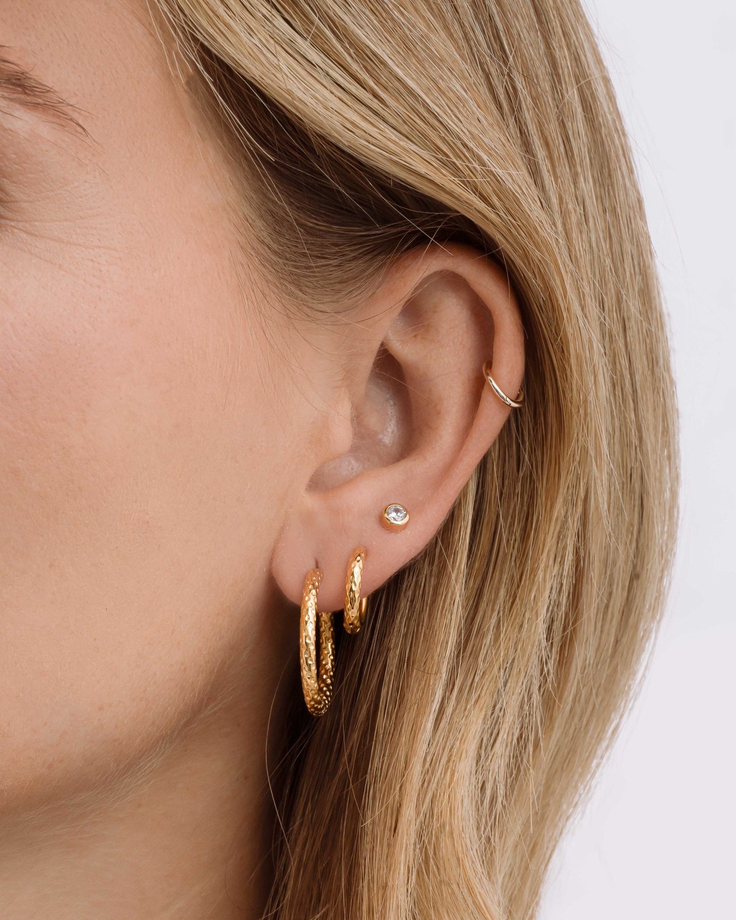 Violet Textured Hoops