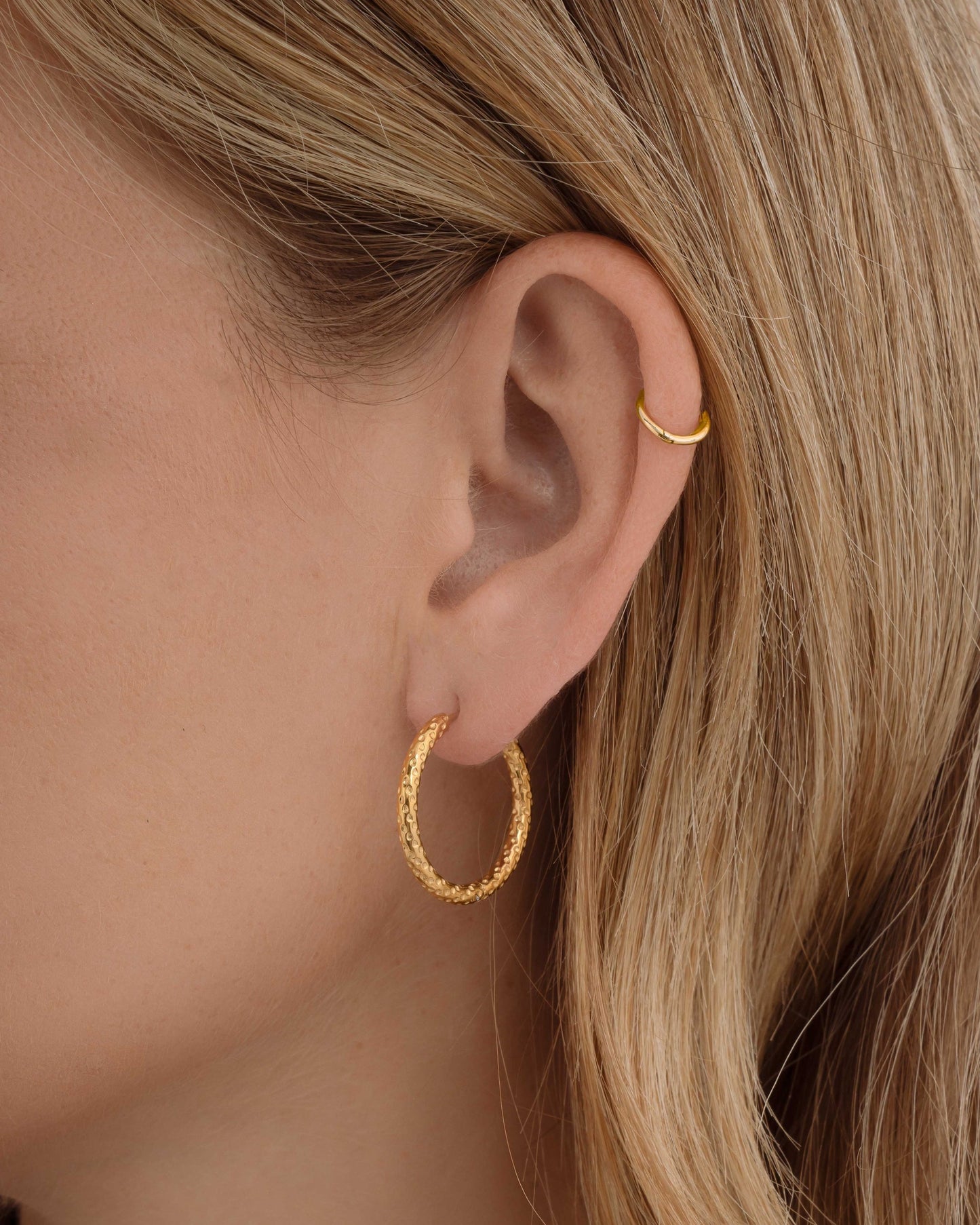 Violet Textured Hoops