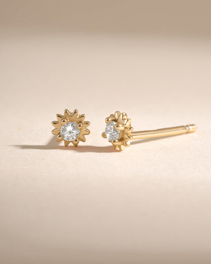 CZ Tiny Sunburst Studs