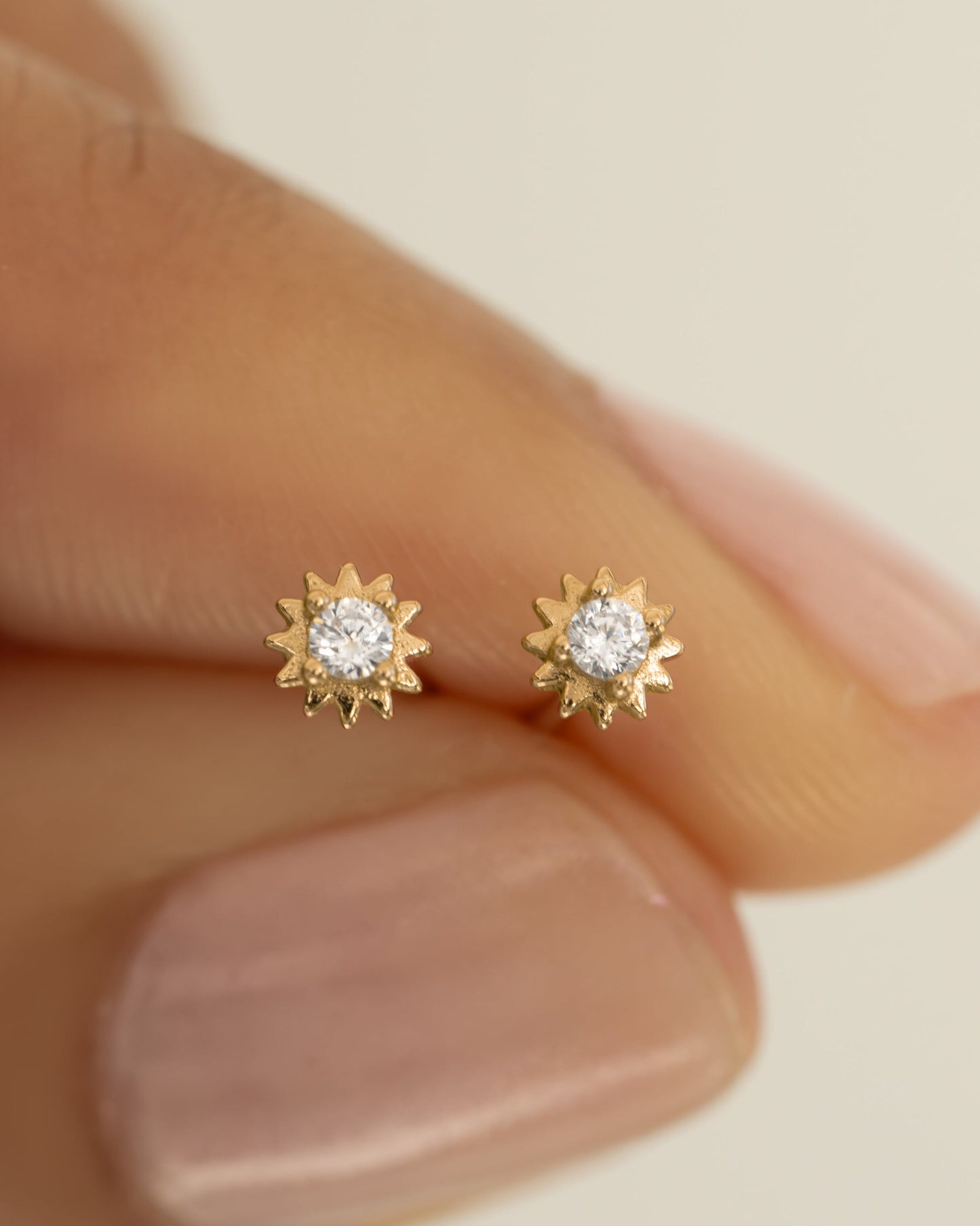 CZ Tiny Sunburst Studs