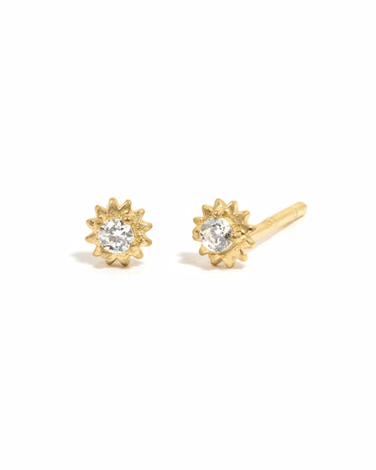 CZ Tiny Sunburst Studs
