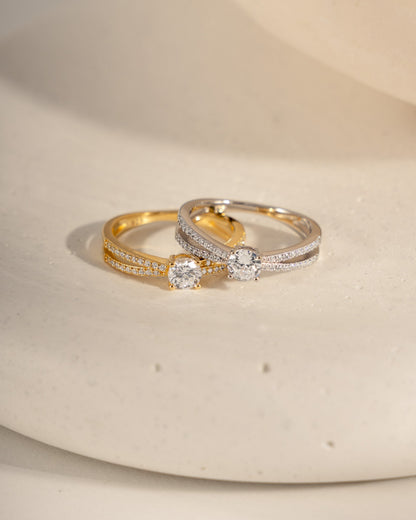 Double Shank Diamond Ring