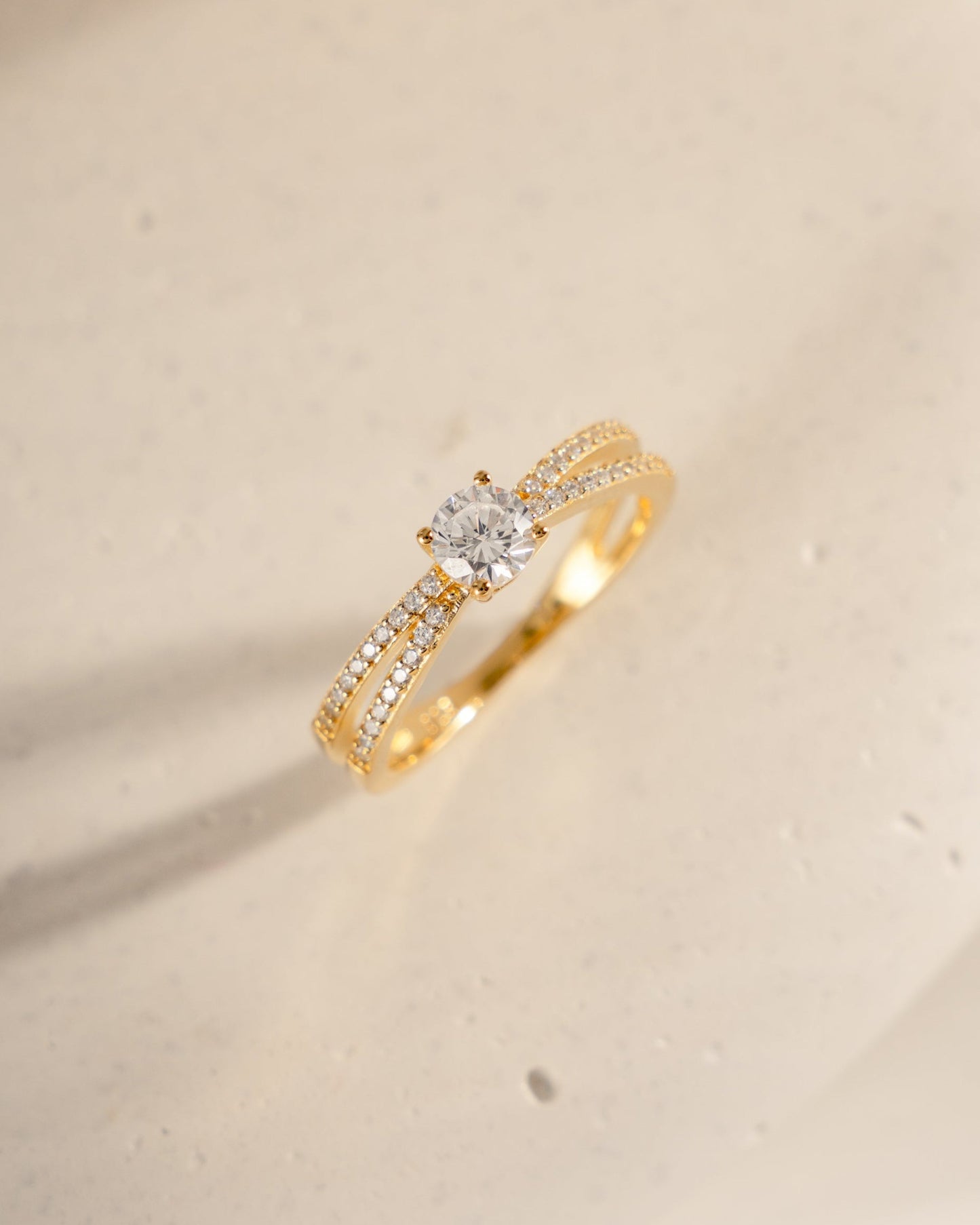 Double Shank Diamond Ring