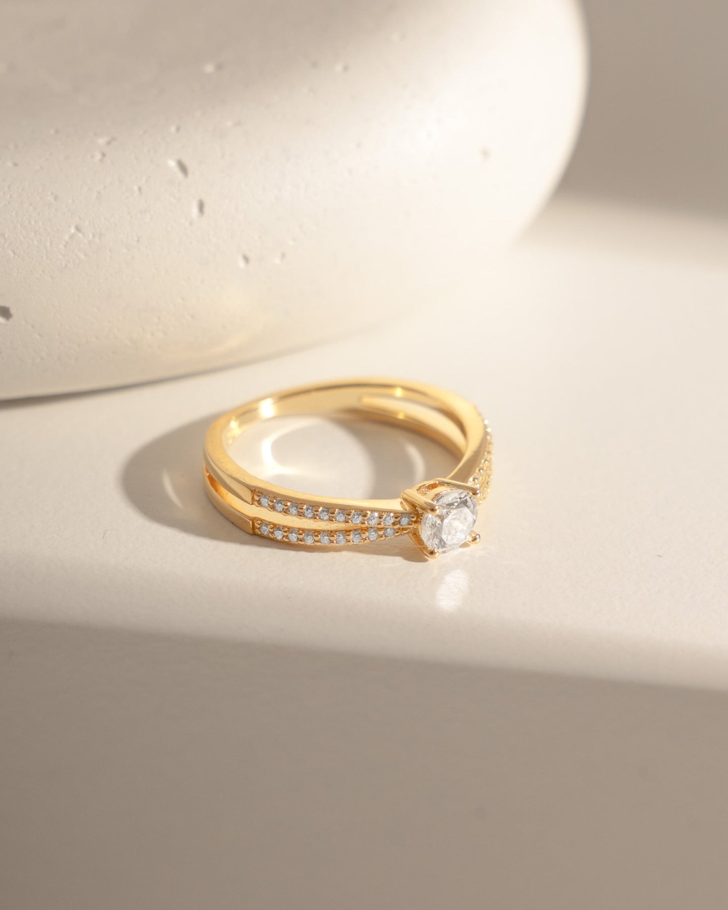Double Shank Diamond Ring