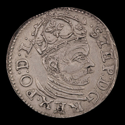 Duchy of Livonia, Stephen Báthory 3 Grossus - 1584 CE - Swedish Empire