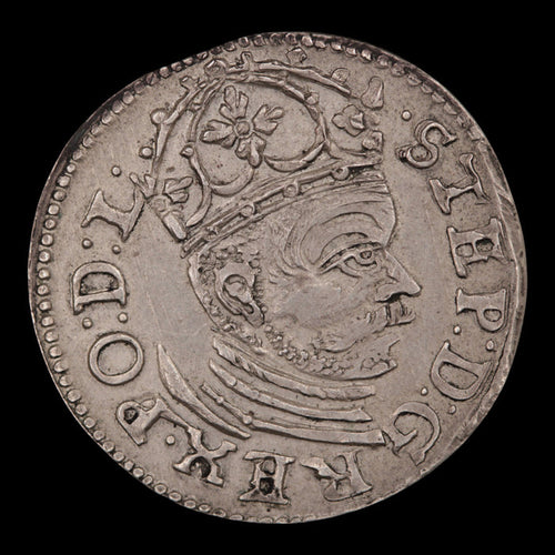 Duchy of Livonia, Stephen Báthory 3 Grossus - 1584 CE - Swedish Empire