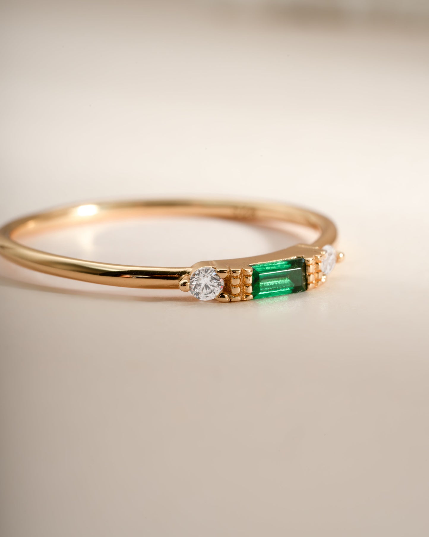 Emerald Baguette Ring