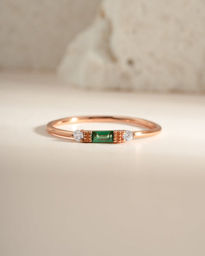 Emerald Baguette Ring