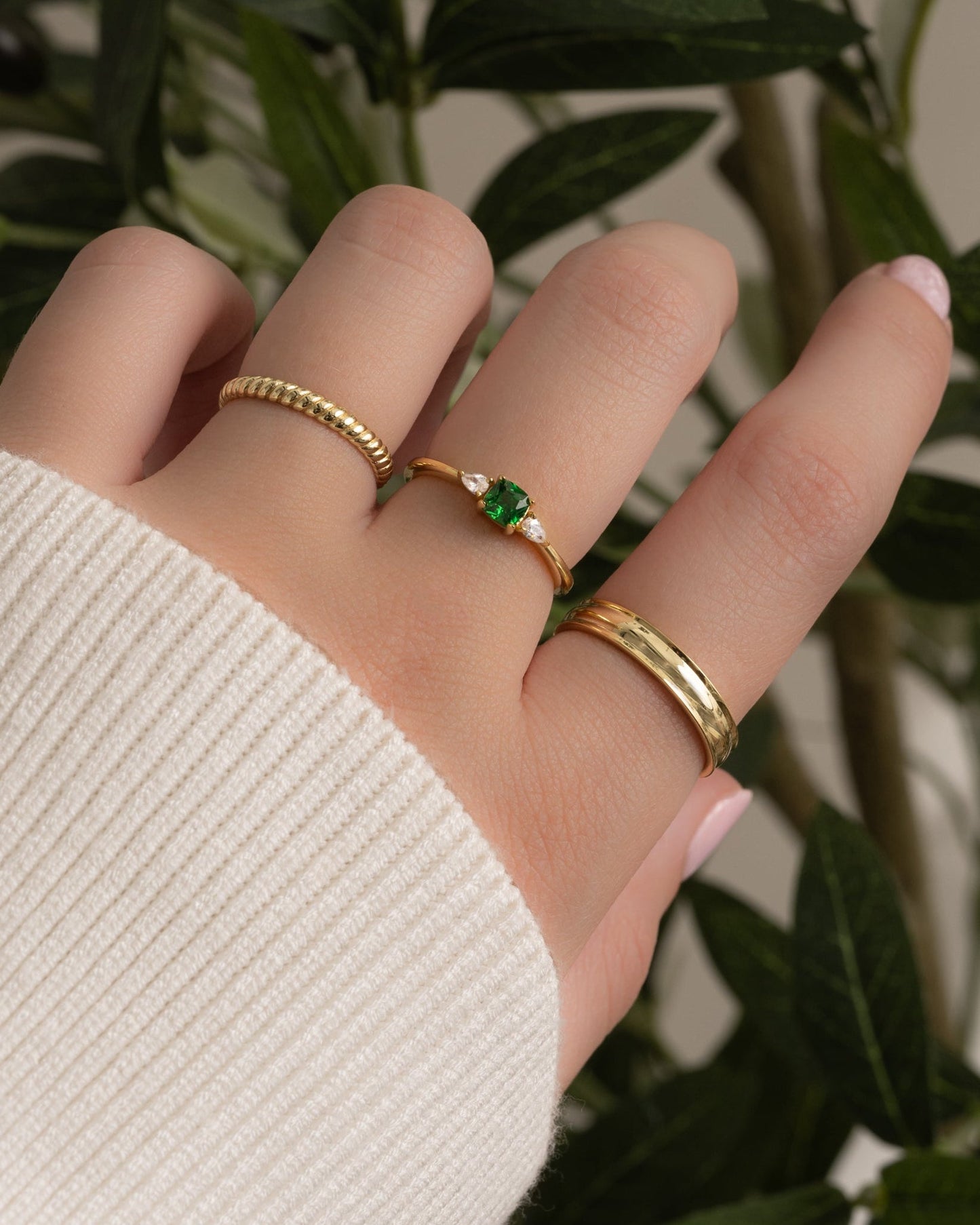 Emerald Cushion Ring