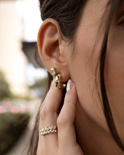 Emerald Cut Stud Earrings