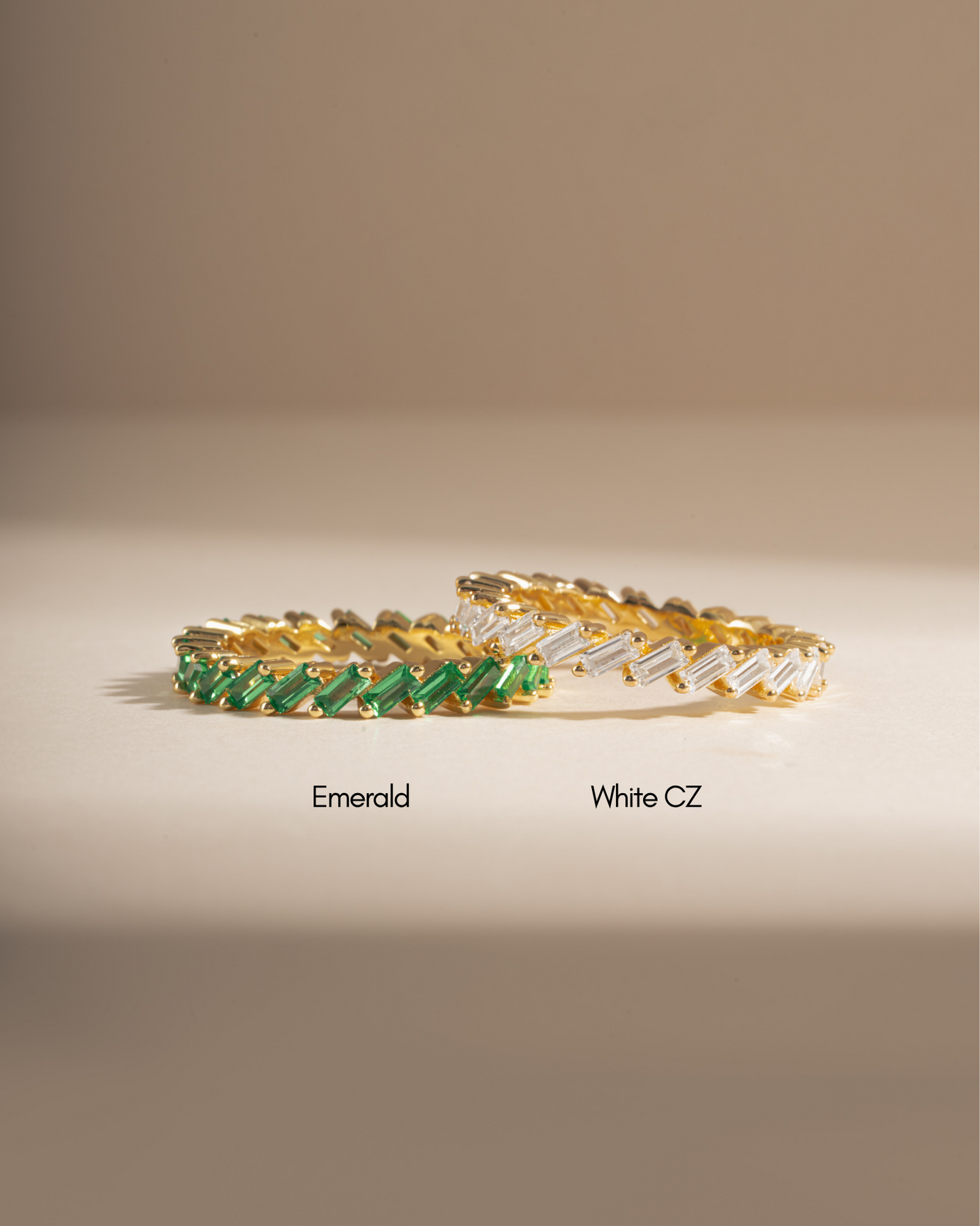 Slanted White CZ Baguette Ring