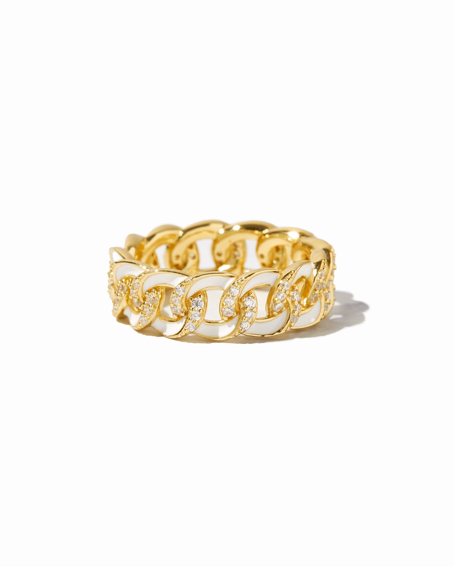 White Enamel Chain Ring
