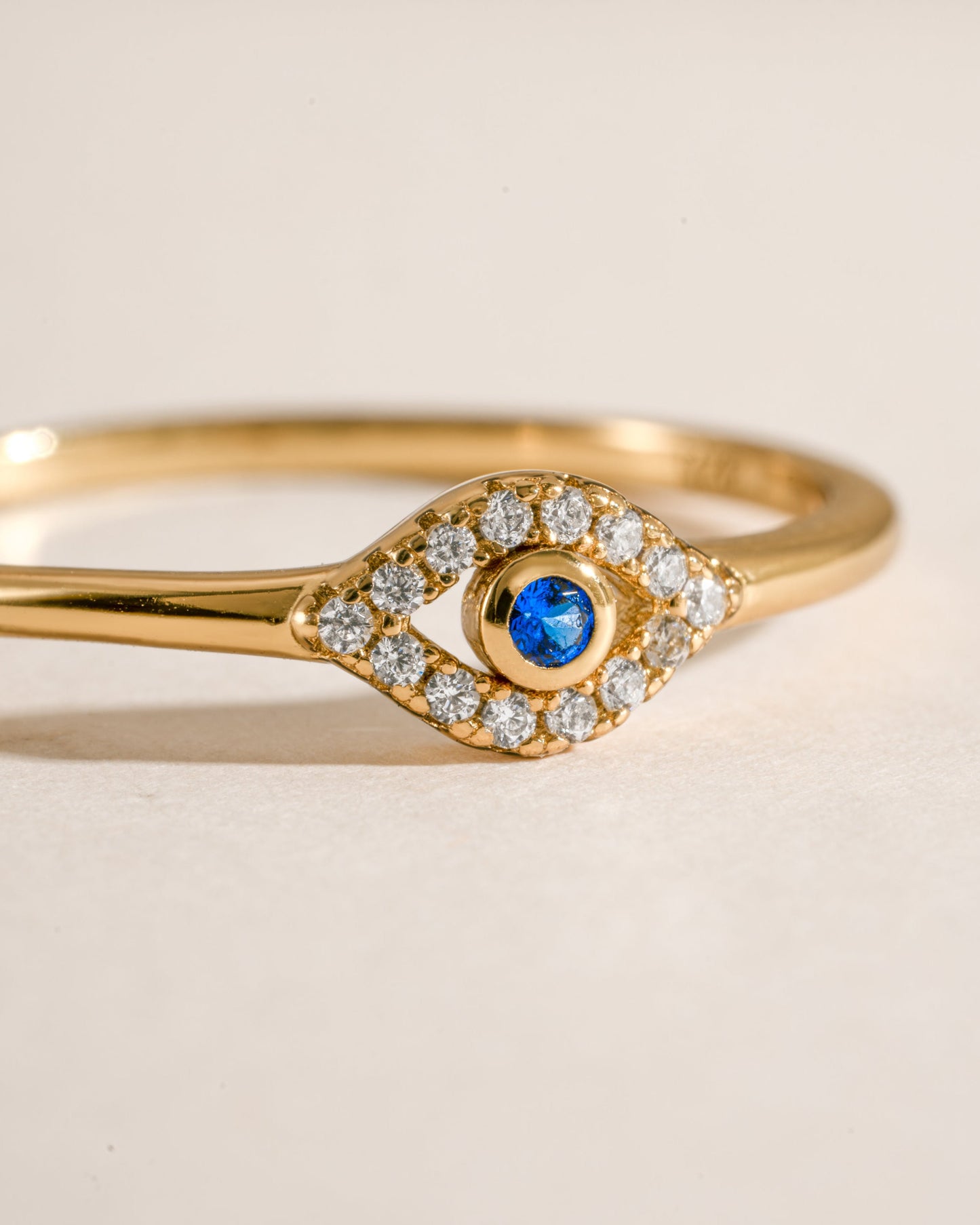 Tiny Blue Evil Eye Ring
