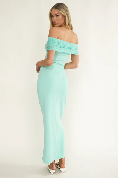 Love Languages Off-Shoulder Maxi Dress Mint