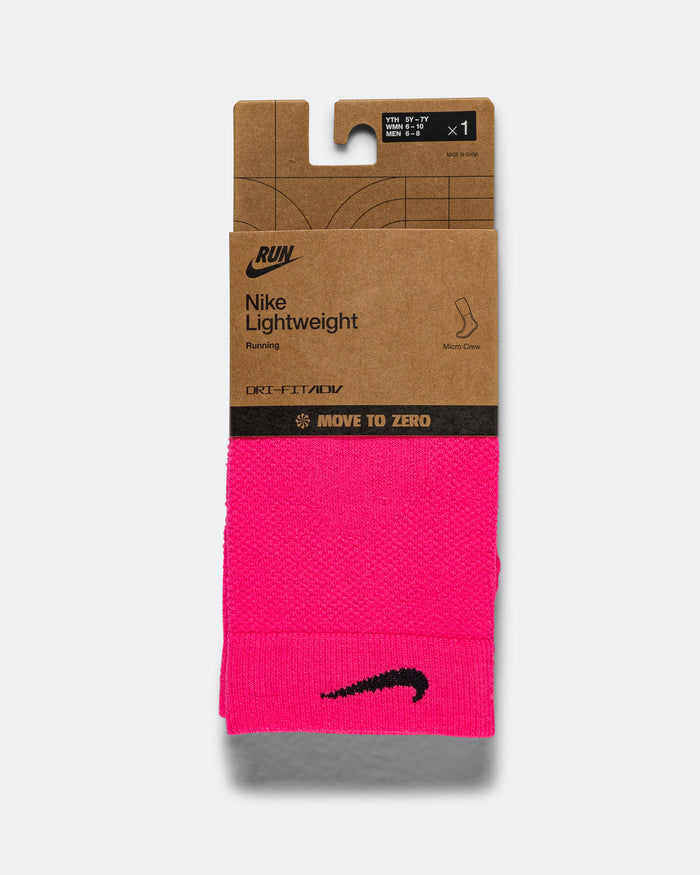 Fast Lightweight Micro Crew Sock - Hyper Pink/Black