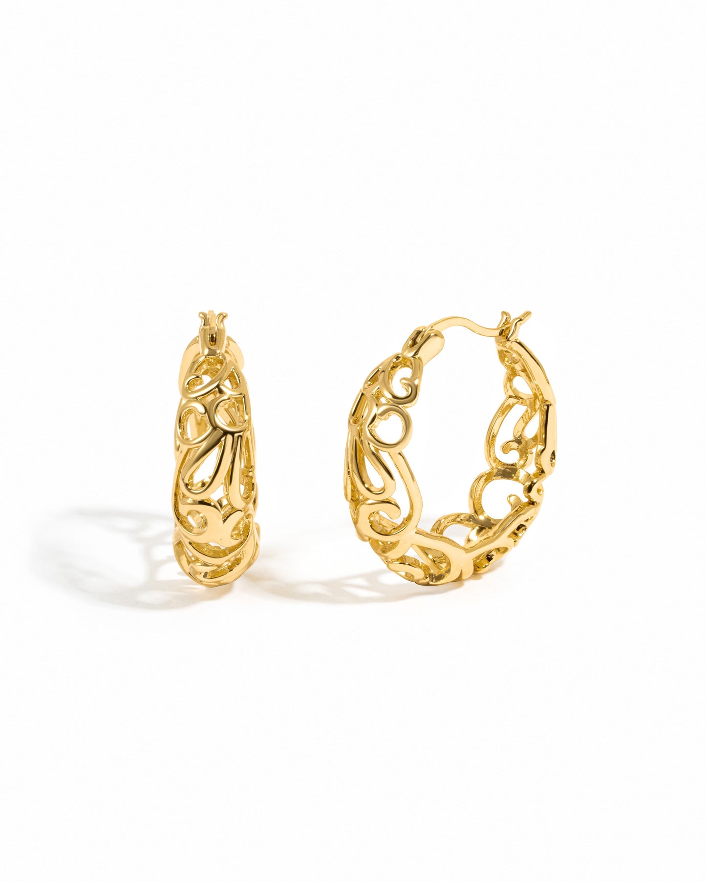 Filigree Tapered Hoops
