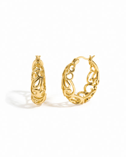 Filigree Tapered Hoops