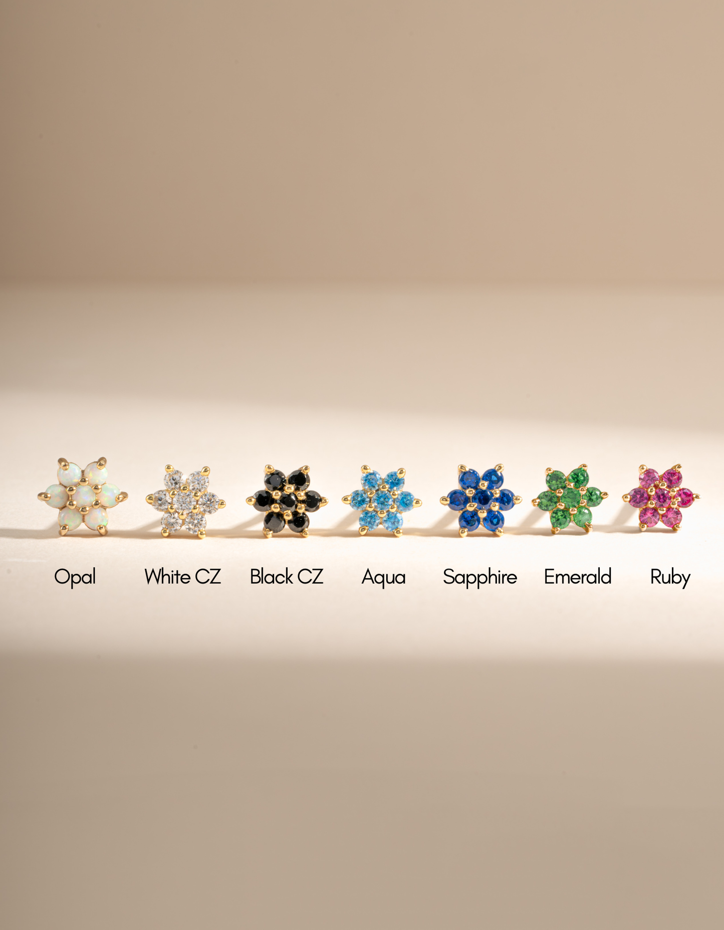 Opal Flower Studs