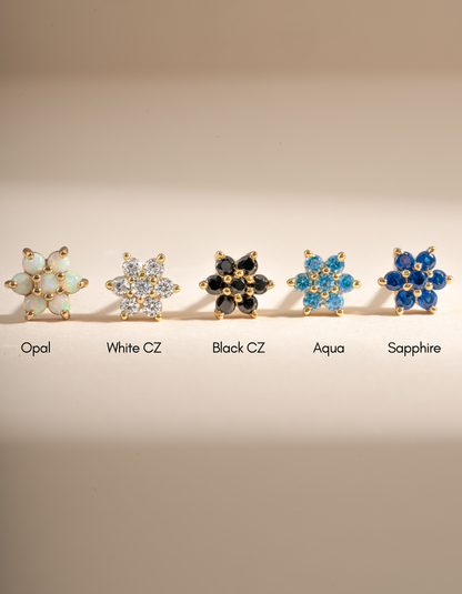 Opal Flower Studs
