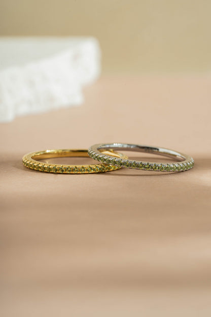 Peridot Birthstone Eternity Rings