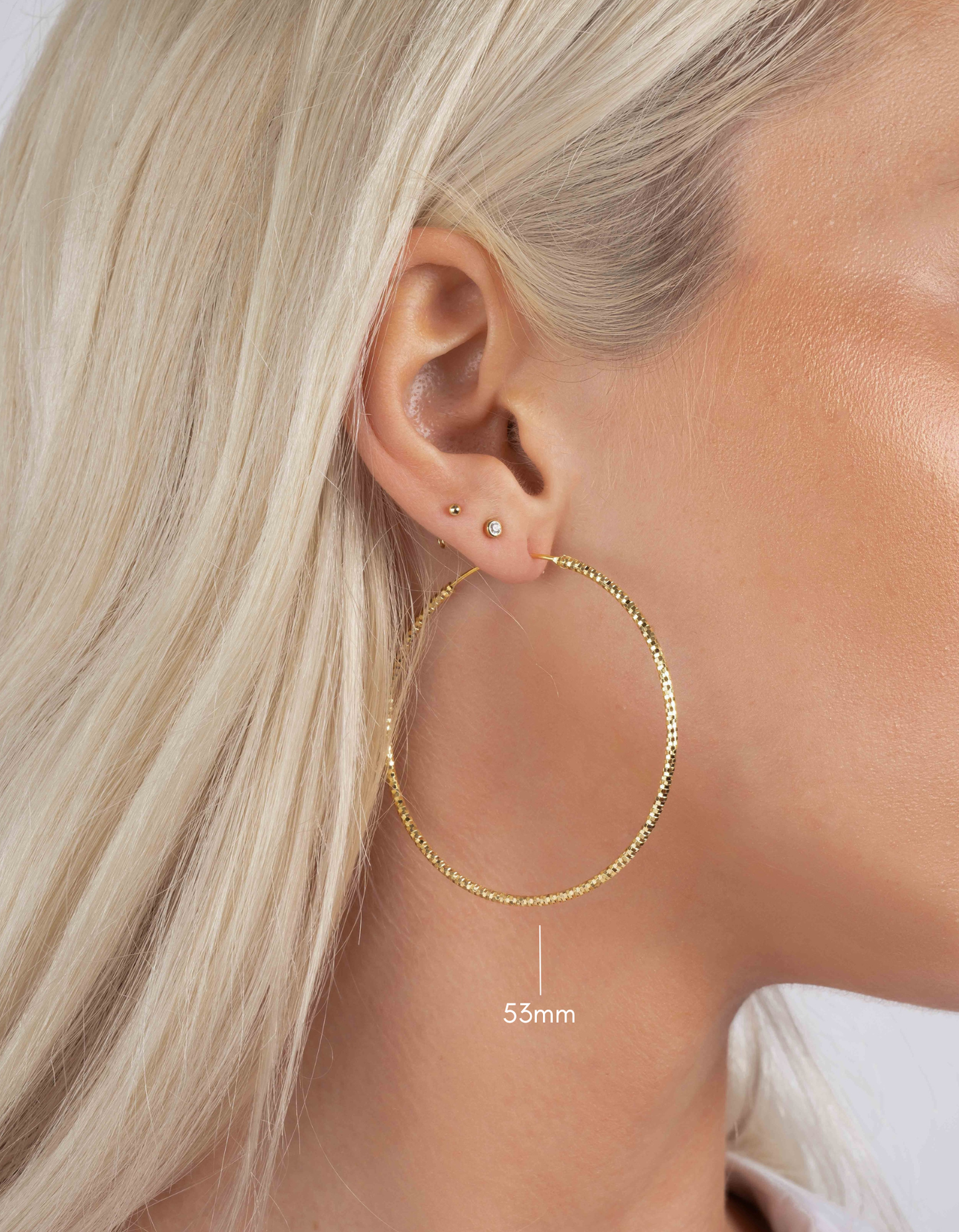 53mm Diamond Cut Hoops