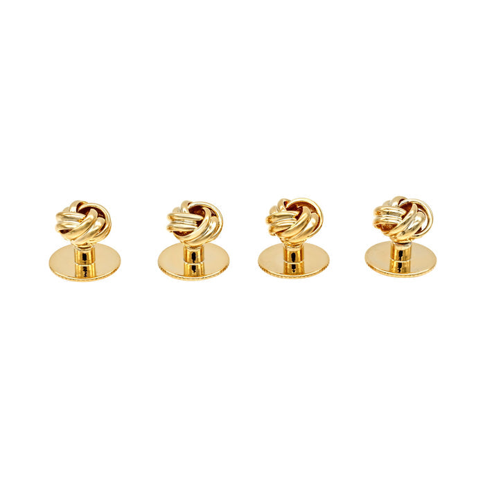 Gold Knot Screw Shirt Studs (set of 4)