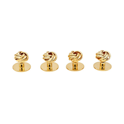 Gold Knot Screw Shirt Studs (set of 4)