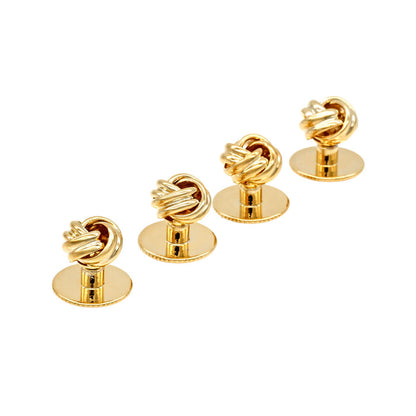 Gold Knot Screw Shirt Studs (set of 4)