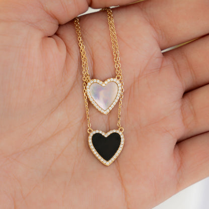 Black Onyx Heart Necklace
