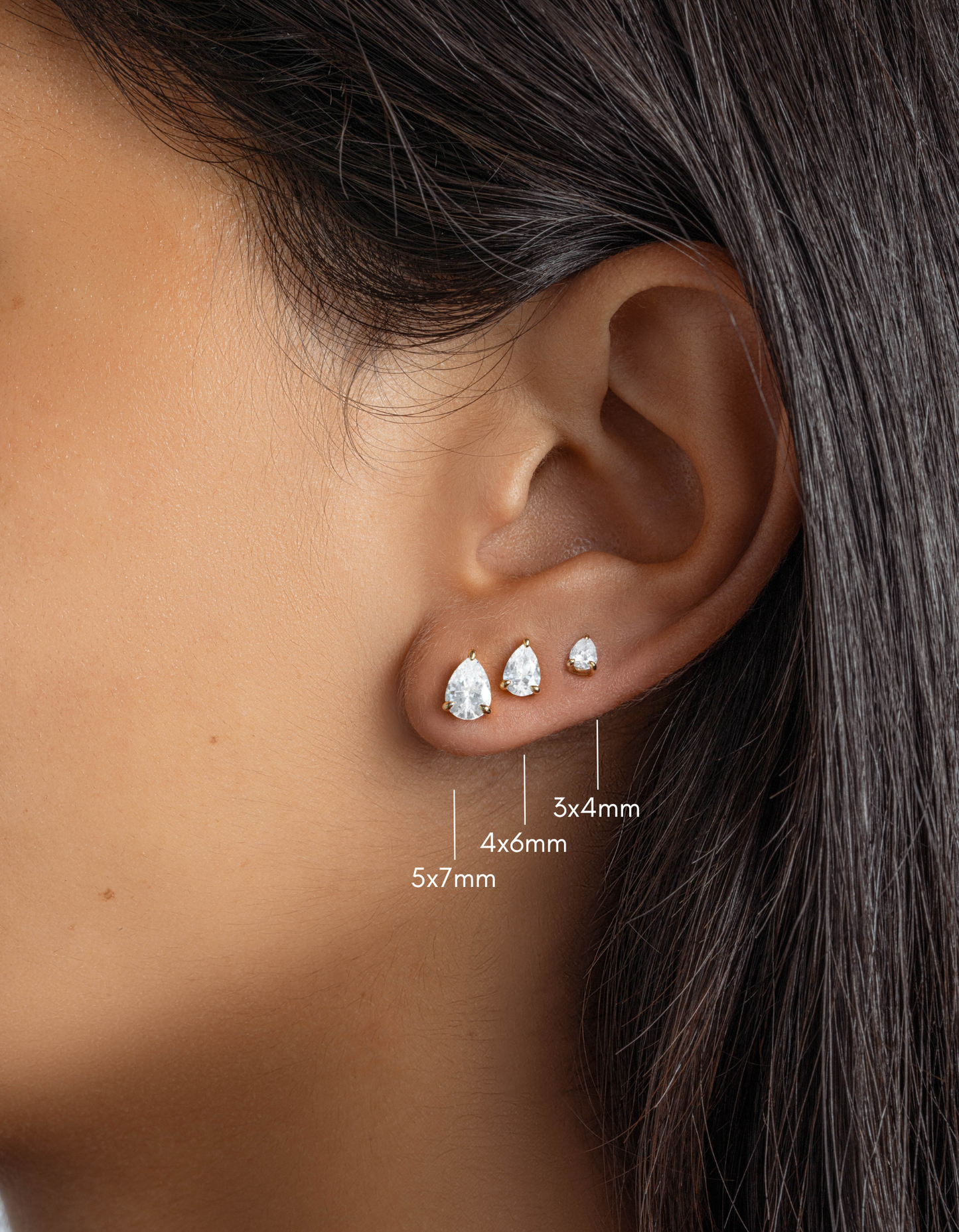 5x7mm Pear Studs