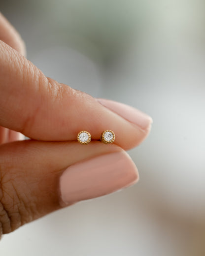 2.5mm Diamond Stud Earrings