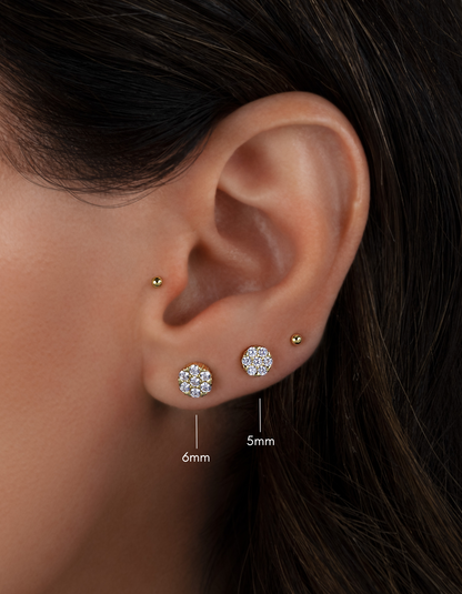 5mm Diamond Cluster Studs