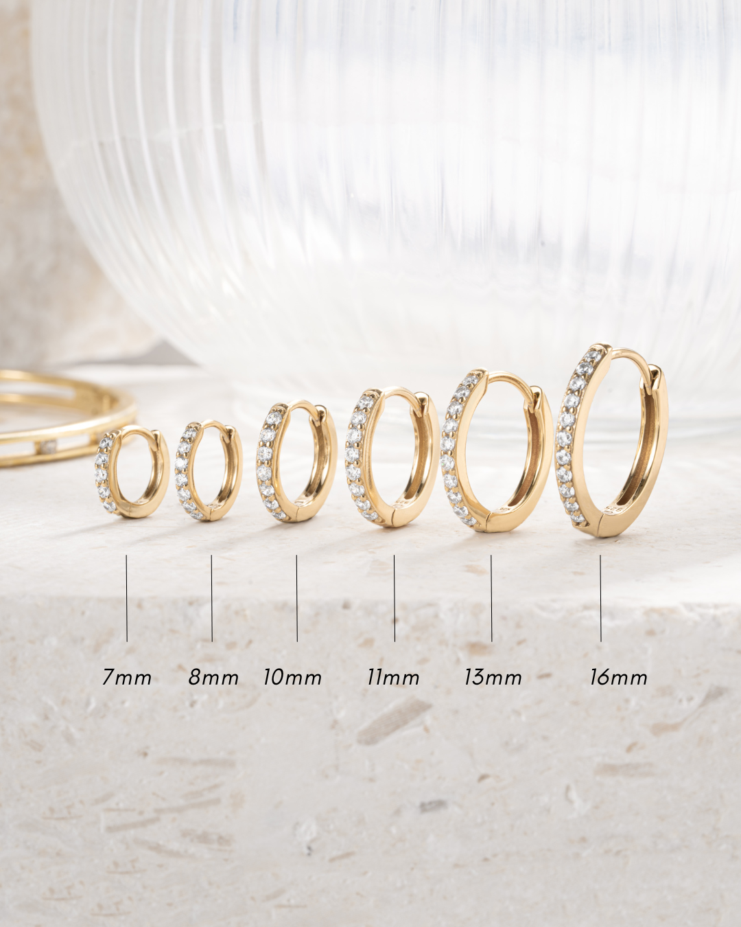 13mm Diamond Huggies (Multiple Sizes Available)